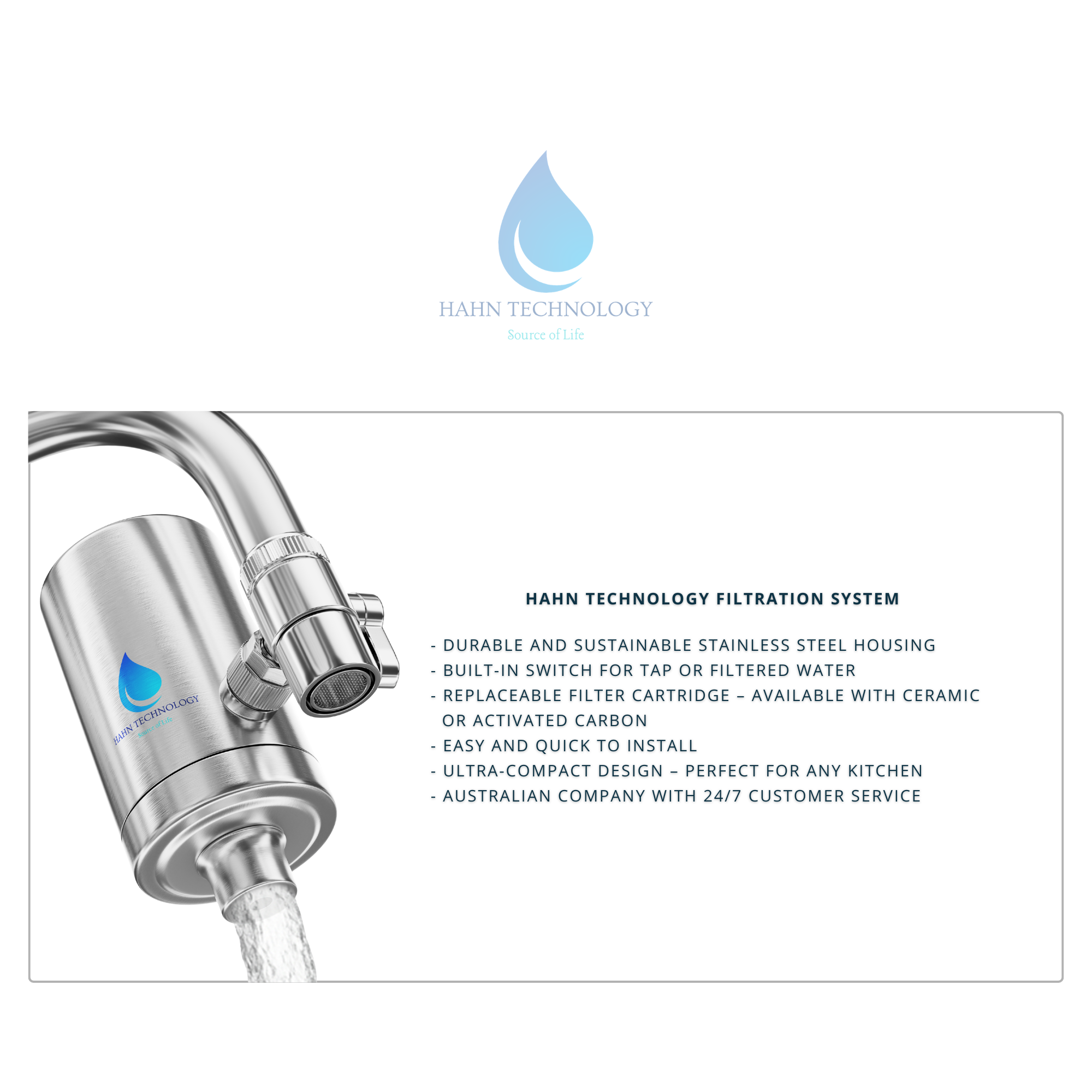 HAHN Technology® Edelstahl-Leitungswasserfilter – Für die Ewigkeit gebaut